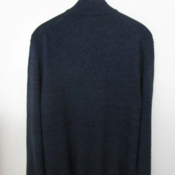 CASHMERE 1/4 Zip Pullover Sweater Heathered Navy Black